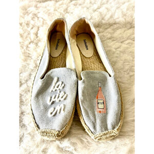 Anthropologie x Soludos “La Vie En Rose” smoking slipper espadrille flats Sz 10
